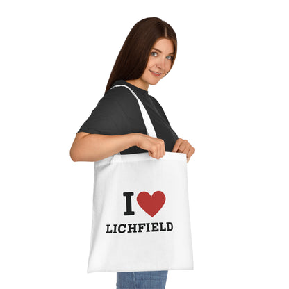 Love Lichfield Heart Tote Bag – Modern Black & White Design