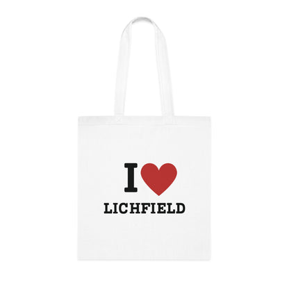 Love Lichfield Heart Tote Bag – Modern Black & White Design