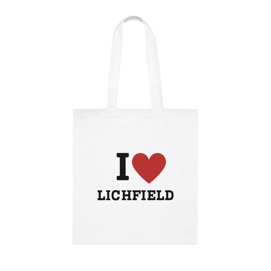 Love Lichfield Heart Tote Bag – Modern Black & White Design