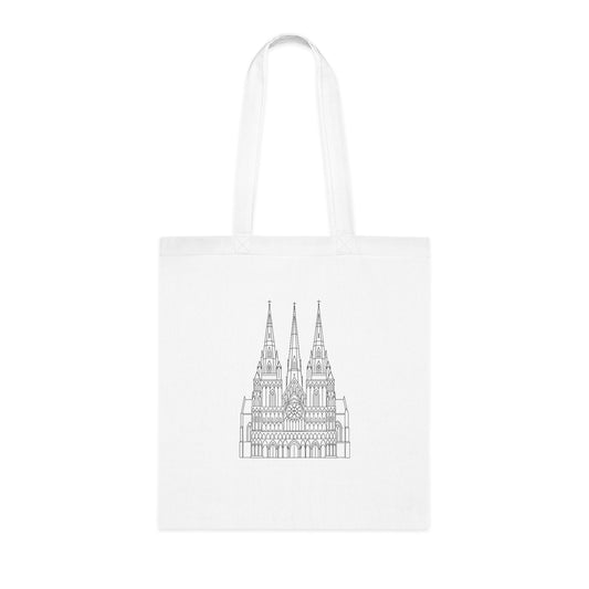 Lichfield Cathedral Front Tote Bag – Architectural Line Art Design